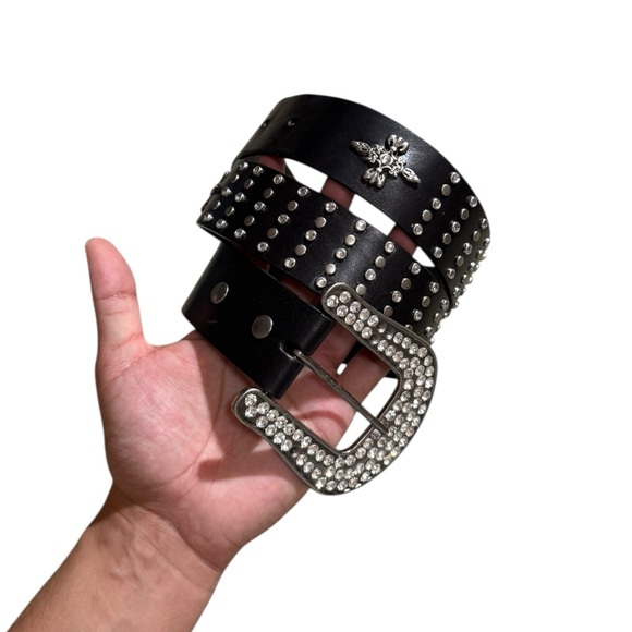 Miss Me Western Rhinestone Studded Belt - Picture 1 of 7